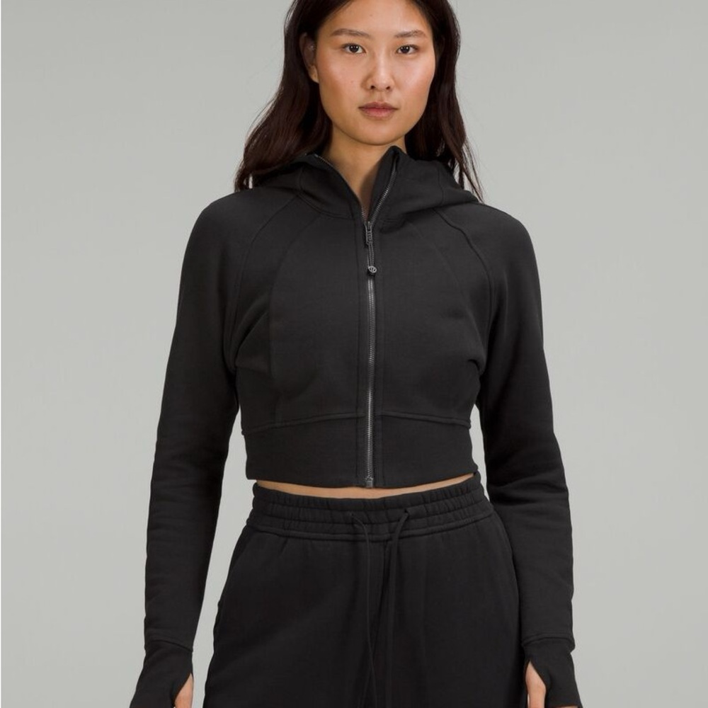 NWT lululemon Scuba full zip cropped hoodie size 6 (Black)